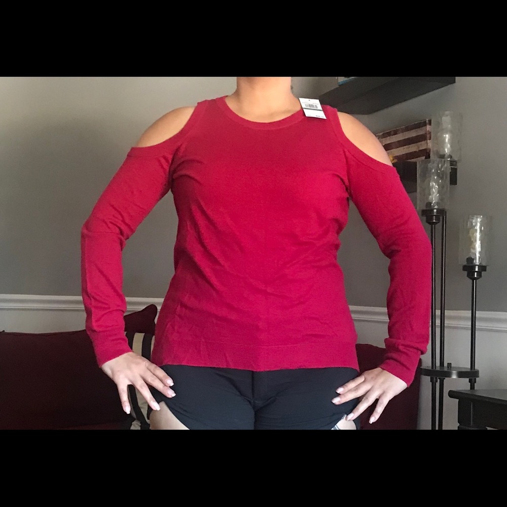 MK cold shoulder sweater